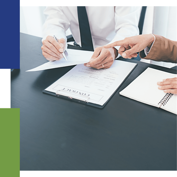 people reviewing a contract