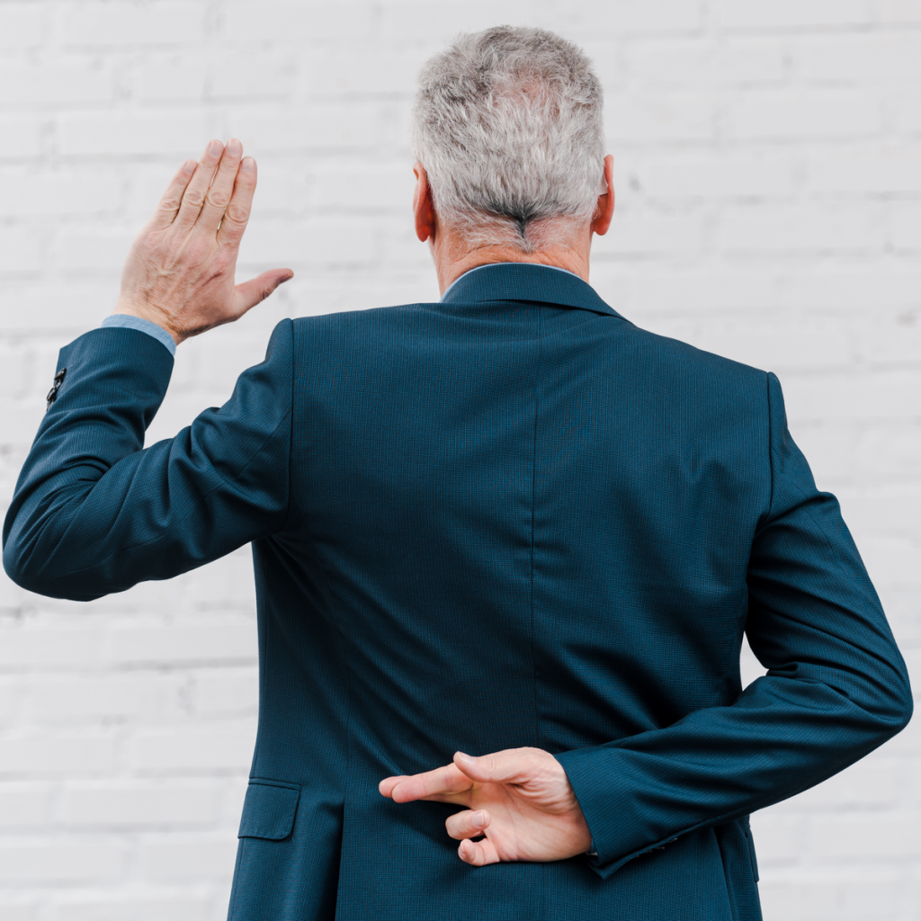 Man making an oath
